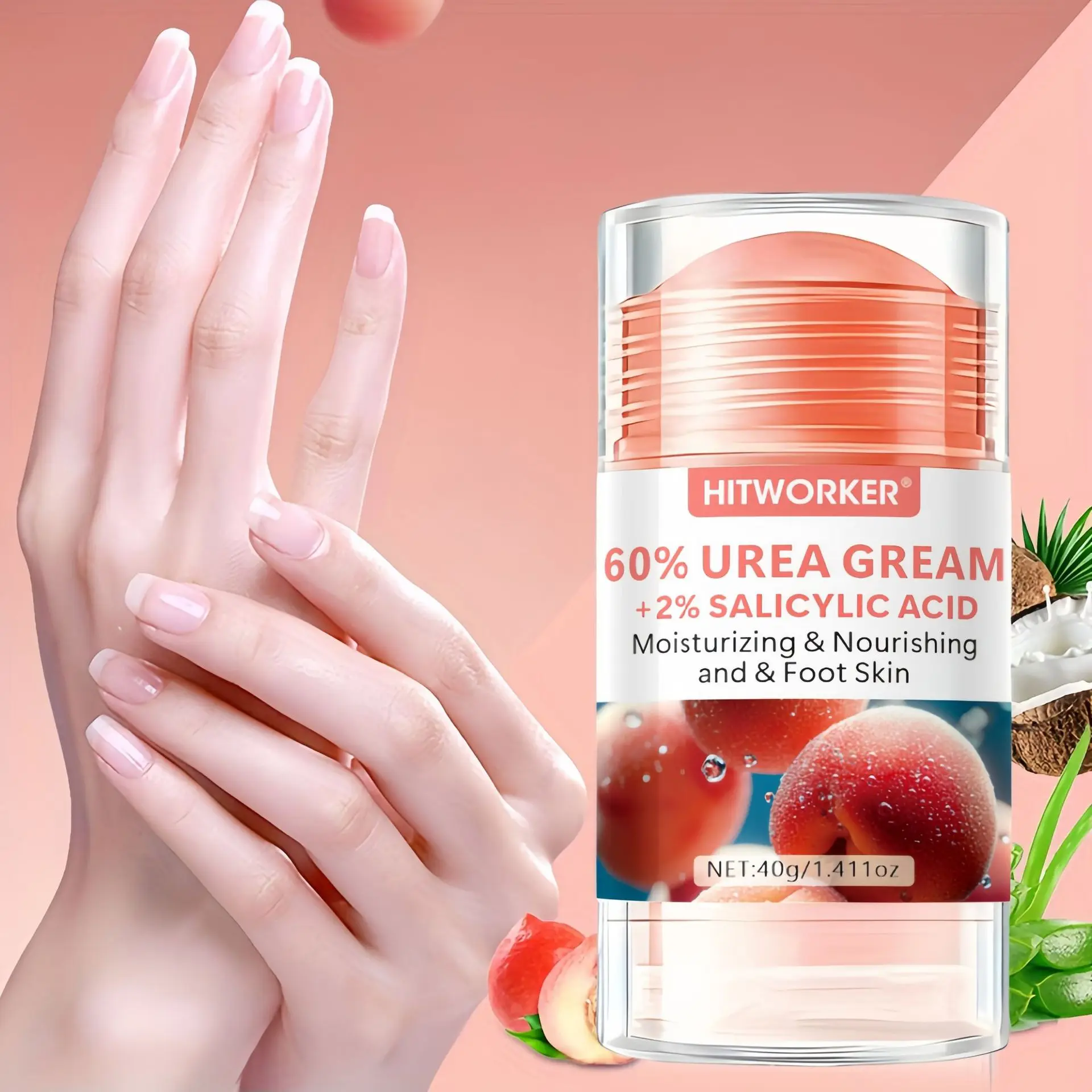

KIOLABO Peach Fresh and Dry Deodorizing Cream eliminates hand and foot odor, leaving a refreshing and cool scent