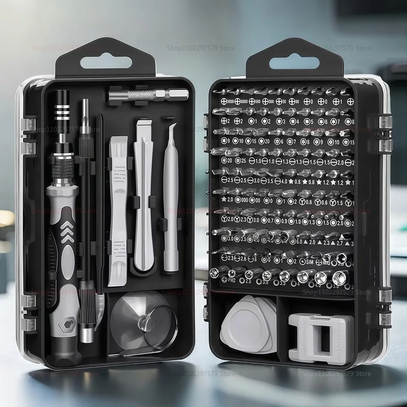 مجموعة مفكات براغي إلكترونية 115 في 1 أدوات مفك براغي دقيقة مفك براغي أدوات إصلاح مغناطيسية احترافية لإصلاح الكمبيوتر المحمول
