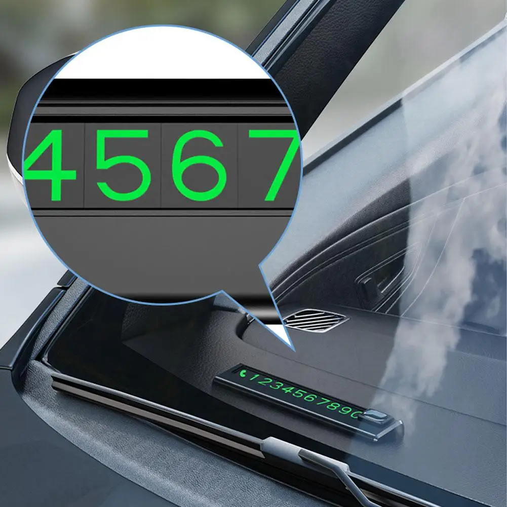 Car Temporary Parking Card Zinc Alloy Phone Number Card Plate Digital Luminous Universal Car Temporary Parking Sign