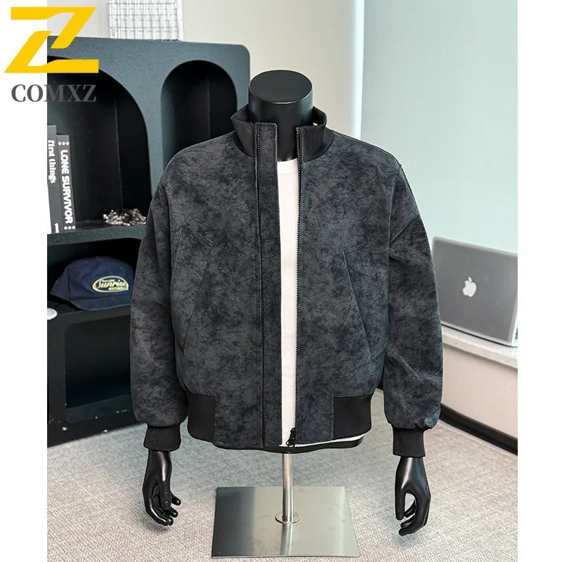 

COMXZ Premium Mens Jacket Stand Collar Outdoor Biking Wear Resistant Motorcycle Coat Everyday Wear Light Cozy Autumn Jackets