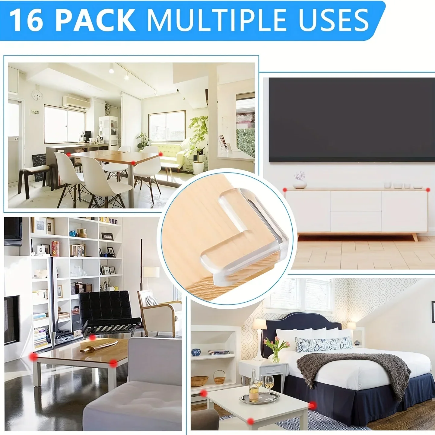 ZEXEF Protezione angolare da tavolo trasparente Angolo anticollisione Copertura protettiva morbida Accessori di sicurezza per angolo finestra tavolo