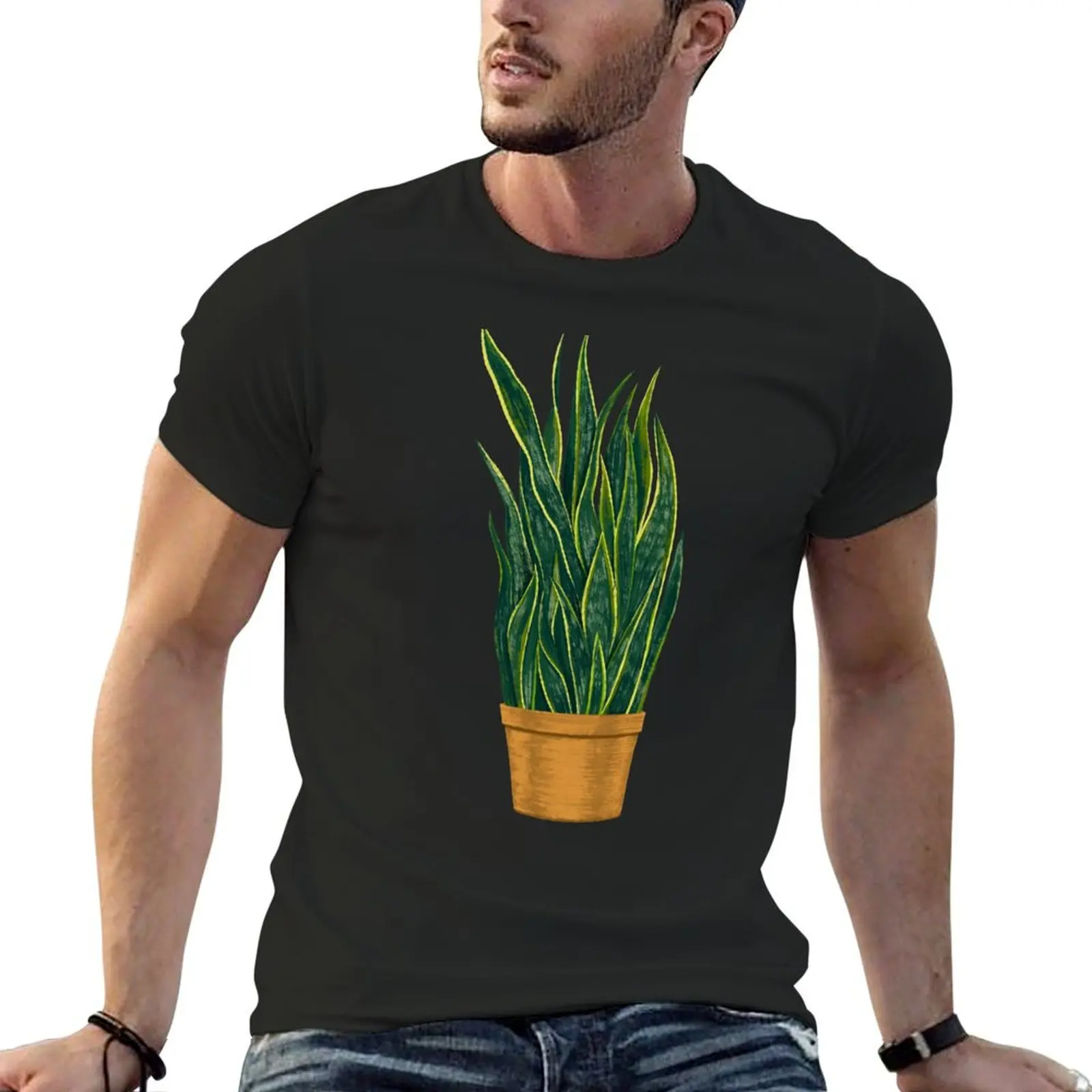 

Snake Plant - Sansevieria Illustration T-Shirt oversizeds vintage anime shirt shirts graphic outfits for men