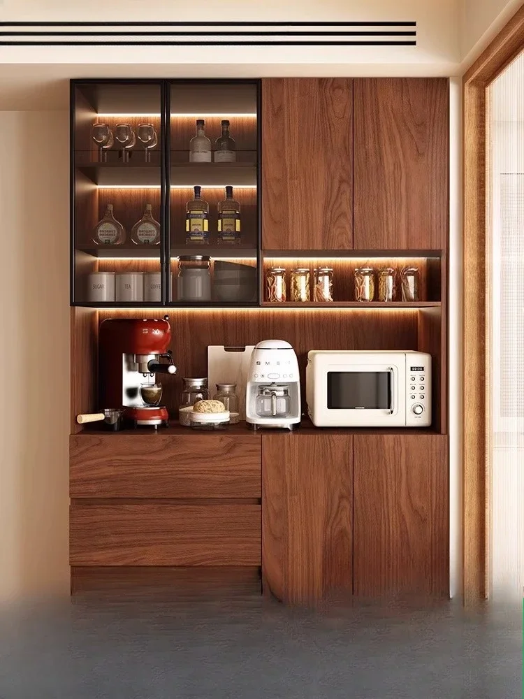 

Solid wood dining side cabinet modern simple integrated wall high cabinet