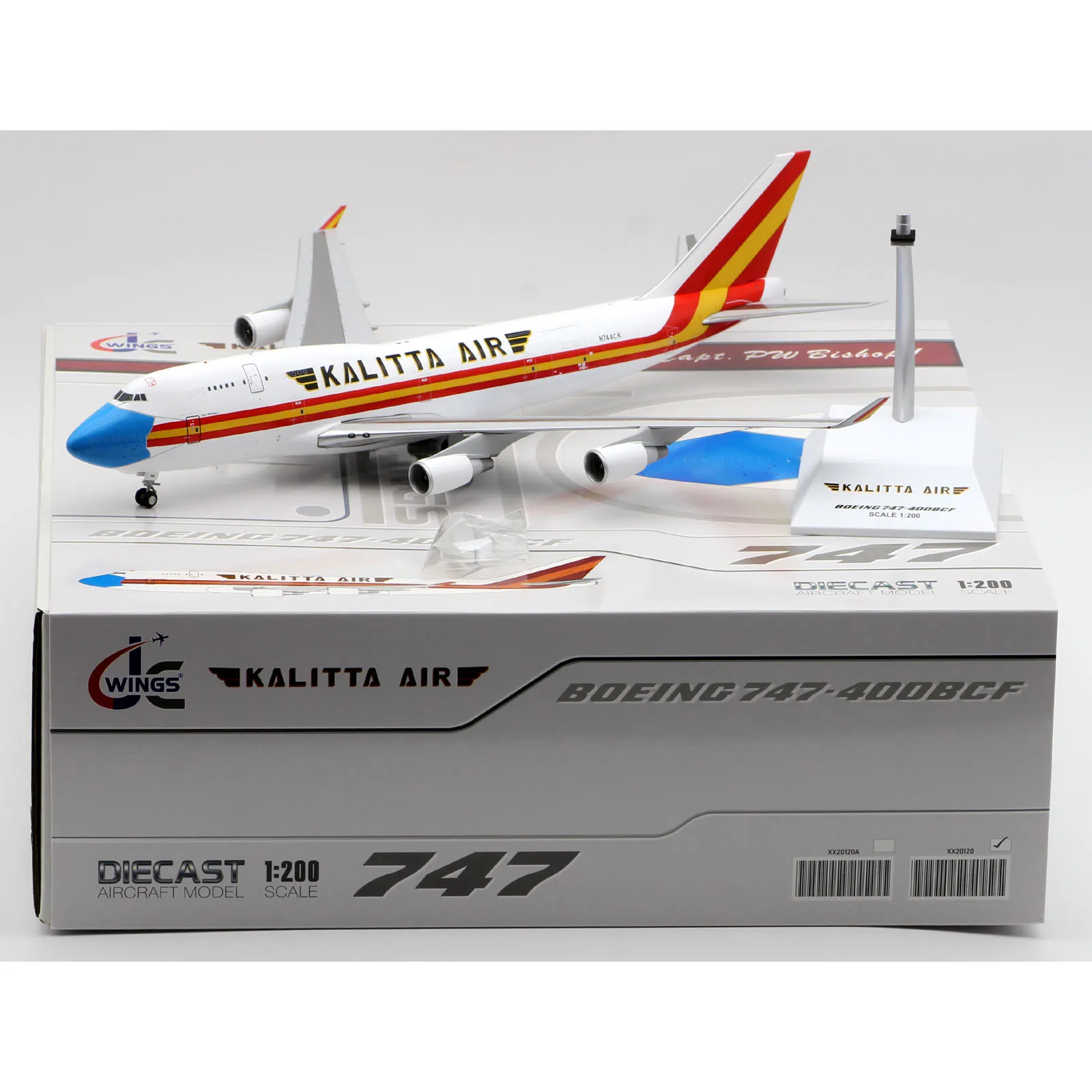 

XX20120 Alloy Collectible Plane Gift JC Wings 1:200 KALITTA AIR "Mask Livery" Boeing B747-400 Diecast Aircraft Jet Model N744CK