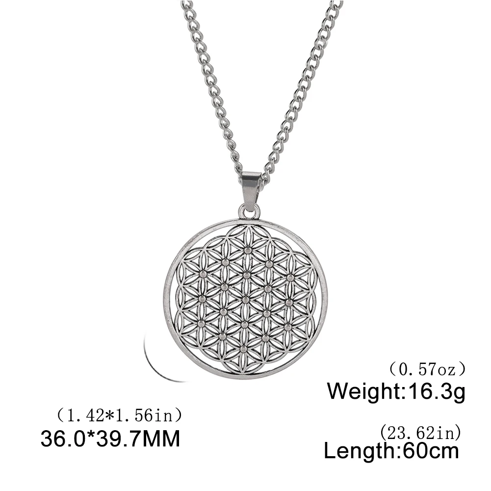 Fishhook Flower Of Life Necklace Supernatural Amulet Talisman Egyptian Style Hope Chain Gift For Man Woman Pendant Jewelry