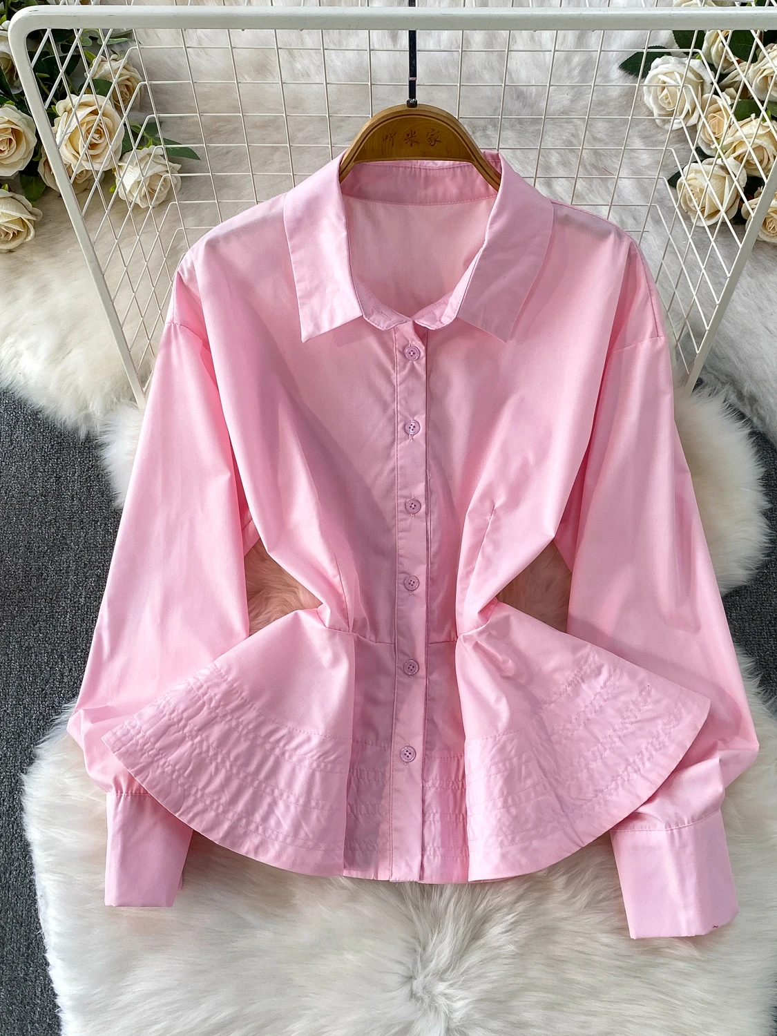 

Женская блузка с длинным рукавом для защиты от солнца, весна-осень, для повседневной носки, модная, с отложным воротником, в голландском стиле, нежная, качественная