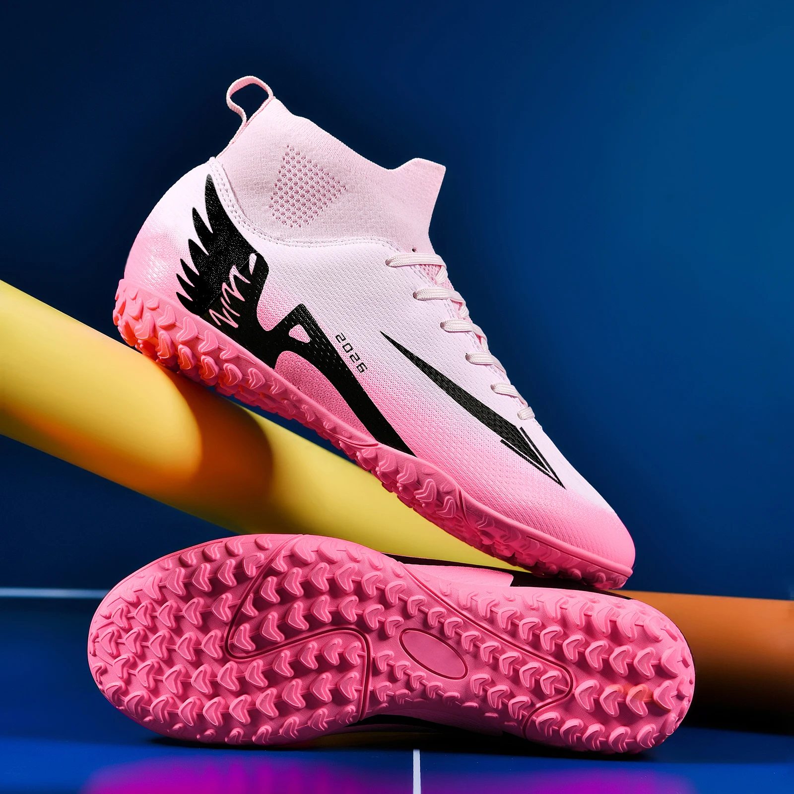 2026 Men's Outdoor High-Top Anti-Slip Sports Shoes, Ultra-Light Indoor Soccer Cleats, High-Quality 5-A-Side Football Shoes