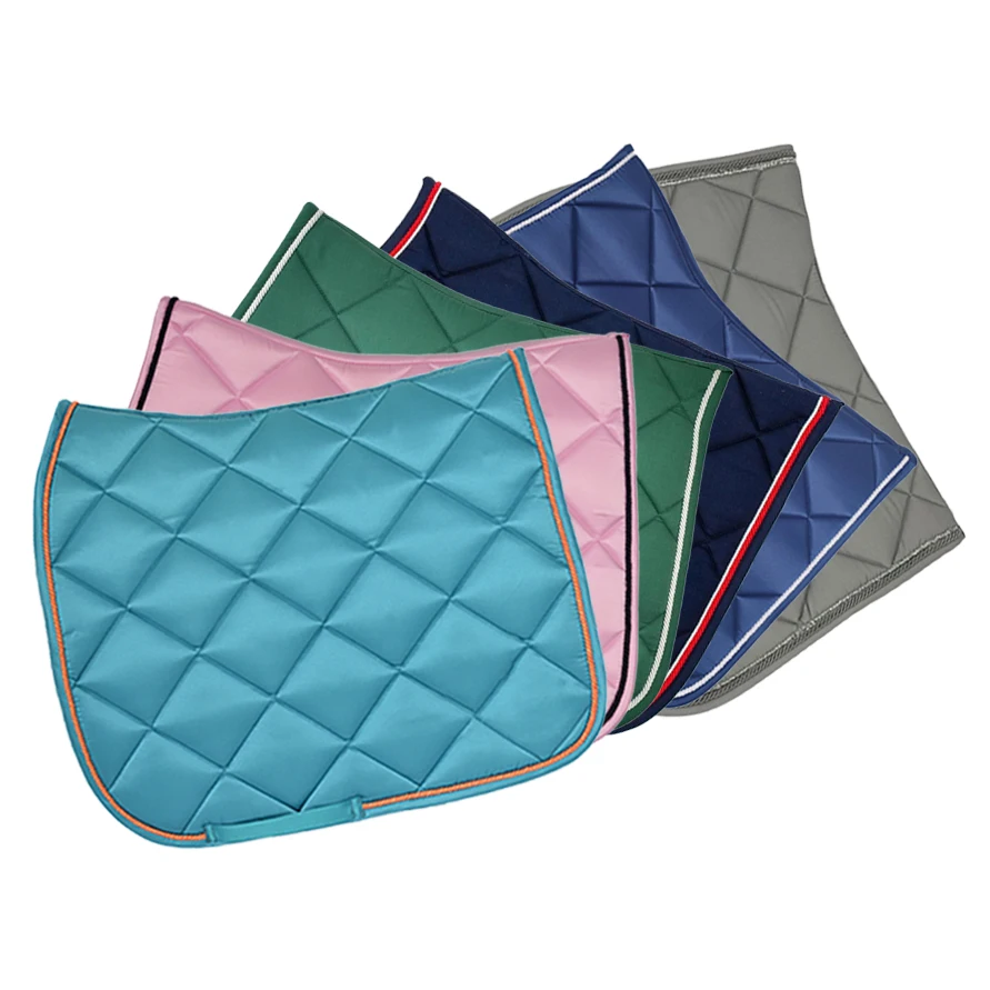 

Equestrian Manufacturer Horse Accessories Custom Logo Saddle Pads Set Solid Color Quilted Dressage Racing Saddle Pad