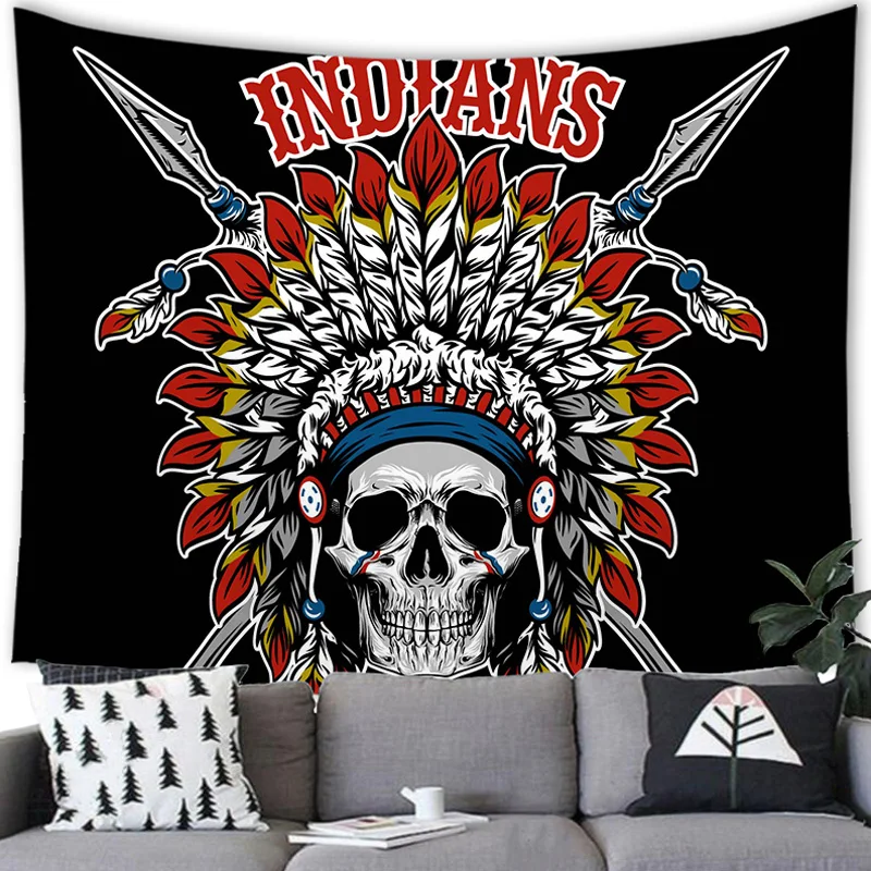 Skull Skeleton Warrior Tapestry Wall Hanging Skull Skeleton Warrior Decor Tapestry Wall Hanging Party Home Decoration Background