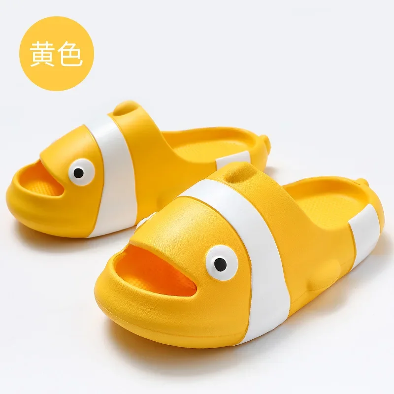 New Style Summer Fish Slippers Mens Fashion Slippers Solid Color Casual Home Shoes Eva Non-slip Shoes Womens Beach Fish Slides