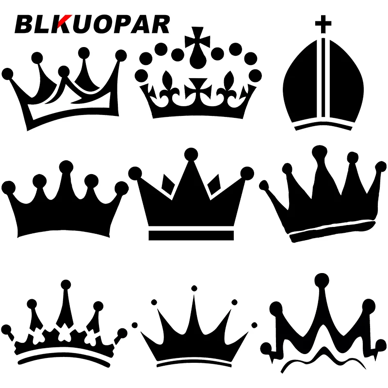 

BLKUOPAR for Queen Crown Silhouette Car Stickers Waterproof Sunscreen Decals Occlusion Scratch Helmet Skateboard Decoration