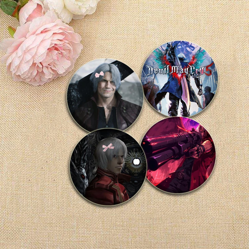 Dante Cartoon Cosplay Badge Game Anime Devil May Cry Brooch HD Print Handmade Pins for Backpack Accessories Clothes Decoration