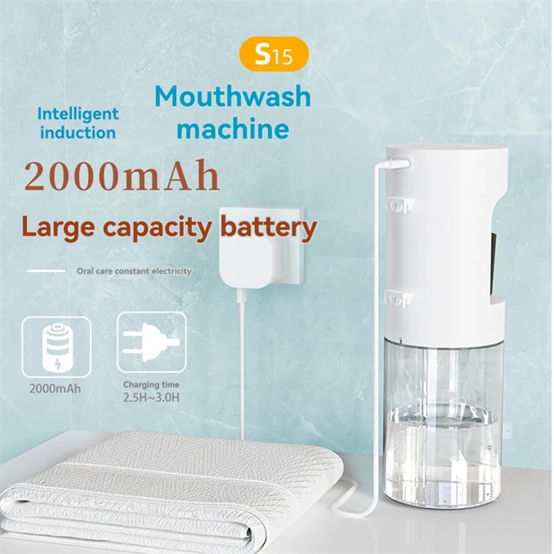 Dispensador de enjuague bucal Dispensador de enjuague bucal para baño Dispensador automático de enjuague bucal Blanco