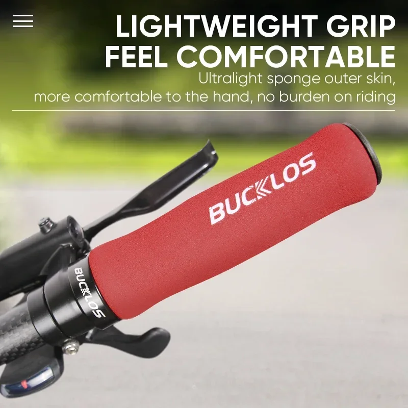 BUCKLOS-empuñaduras de esponja para manillar de bicicleta de montaña, cubierta suave que absorbe los golpes, manguitos de barra, accesorios para