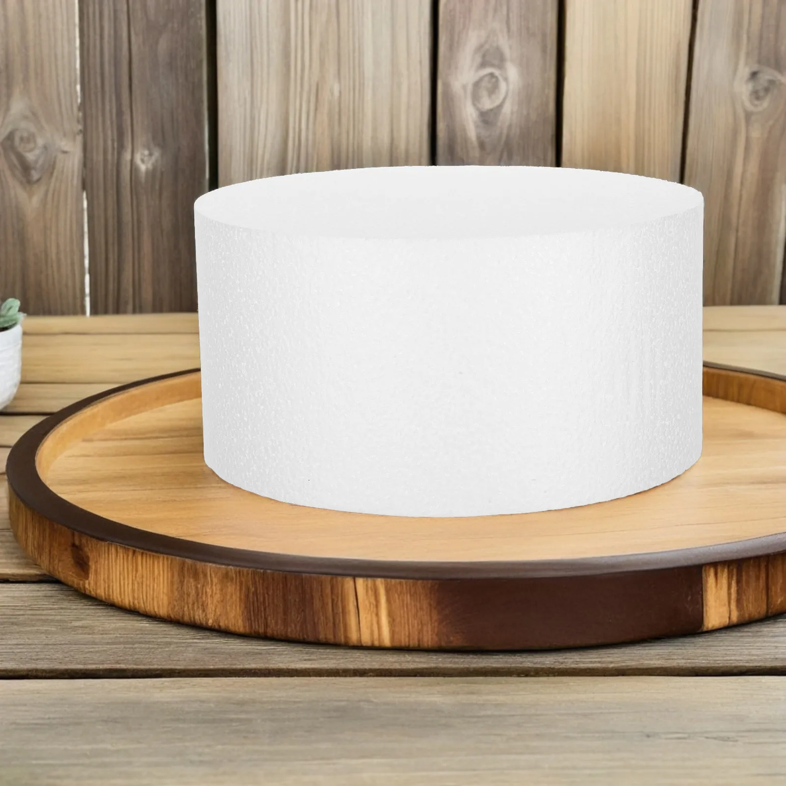 2Pcs Cake Decorating Foam Dummy 8 Inch Round White Polystyrene Fake Cake for DIY Practice Dummy Prop Crafting Foam