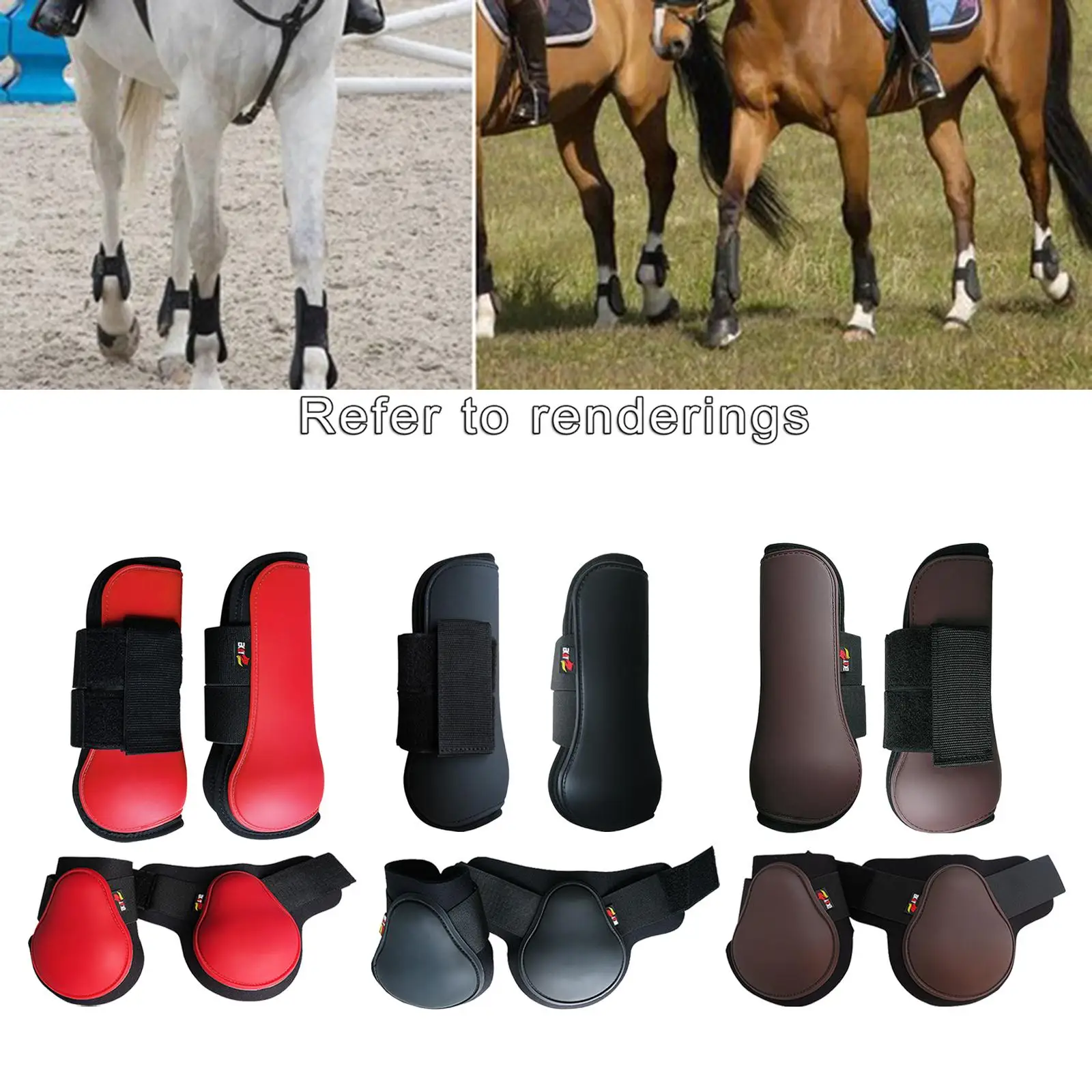 Front Hind Leg Boots Adjustable Horse Equine Guard Tendon Protection Guards