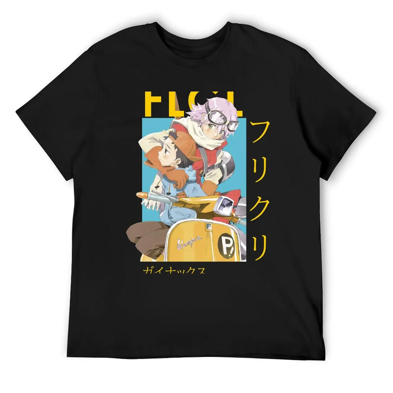 FLCL Fooly Cooly Haruko Naota Card Anime T-Shirt vintage t shirts blacks designer shirts anime tshirt Short sleeve tee men