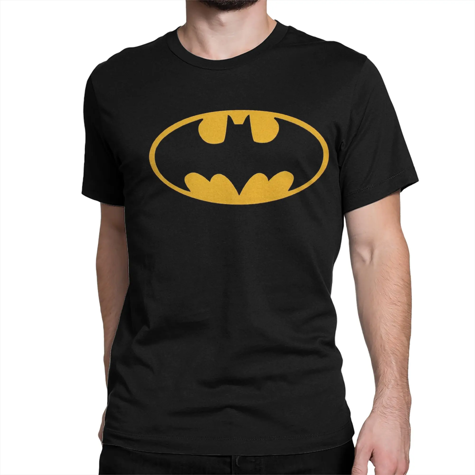 Herren Damen Bat Man Logo Anime T-Shirt Reine Baumwolle Tops Lustiges Kurzarm-Rundhals-T-Shirt Erwachsenen-T-Shirts