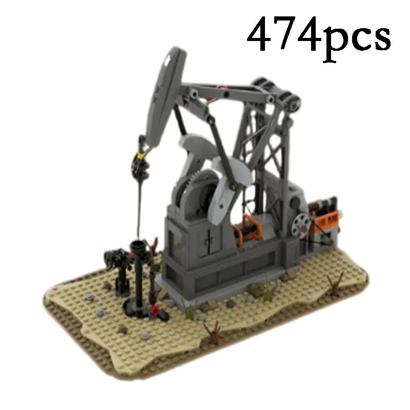 

MOC Pumping Unit, креативная головоломка, сделай сам, строительный блок, модель игрушки, сборка, строительный блок, орнамент, модель, детские кирпичи, подарок