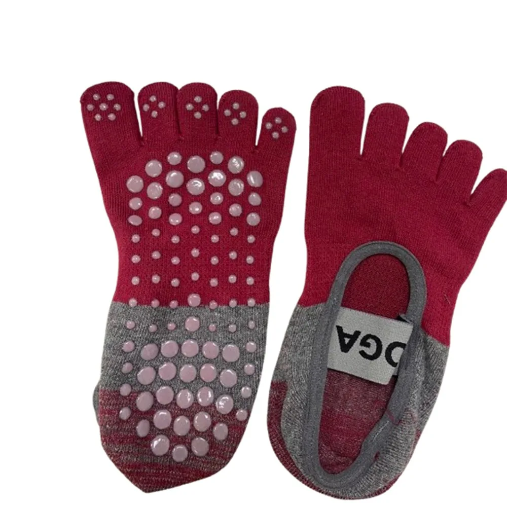 

Silicone Low-ankle Ladies Yoga Socks with Elastic Band Breathable Five Finger Socks Non-Slip Cotton Pilates Socks Ballet Dance