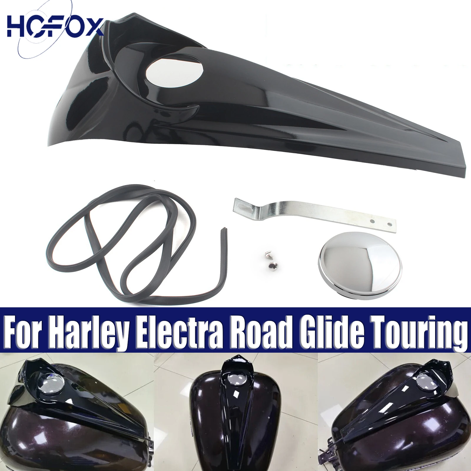 

for Harley Electra Glide 2008-2015 Motorcycle Oil Gas Cap Cover Smooth Dash Fuel Tank Console Trim Panel