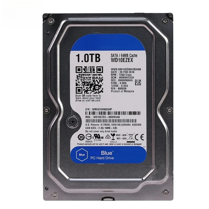1 تيرابايت أزرق 3.5 SATA 6 جيجابايت/ثانية HDD قرص صلب داخلي 64 متر 7200PPM محرك سطح المكتب للكمبيوتر الشخصي لـ WD #4