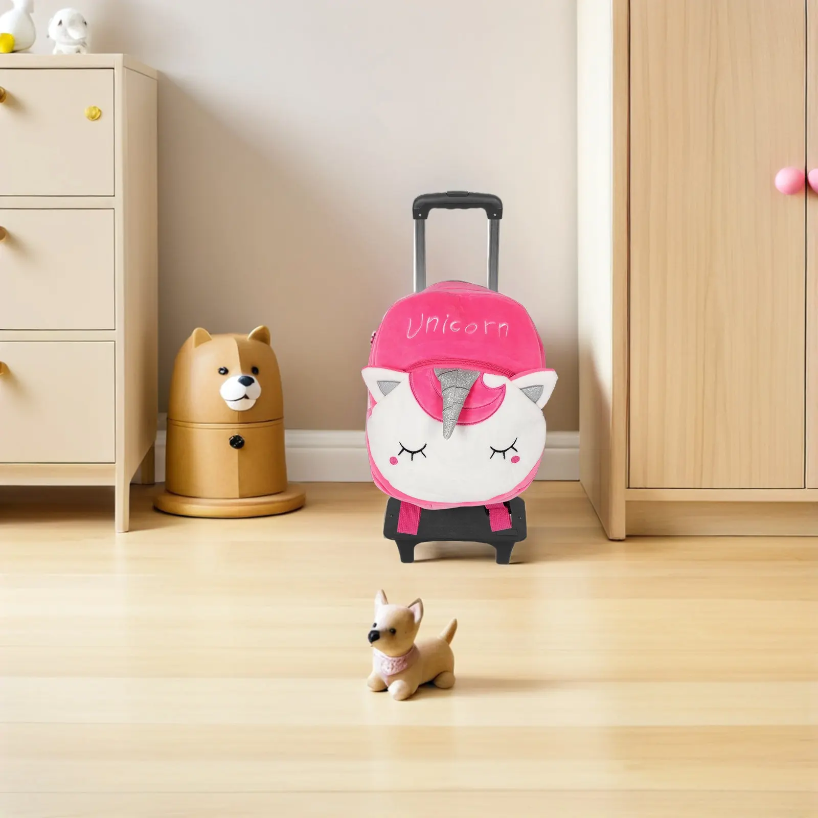 

Kids Backpack Trolley Replacement Part Adjustable Telescopic Handle With Detachable Wheels For Schoolbag Cart Rolling Trolley