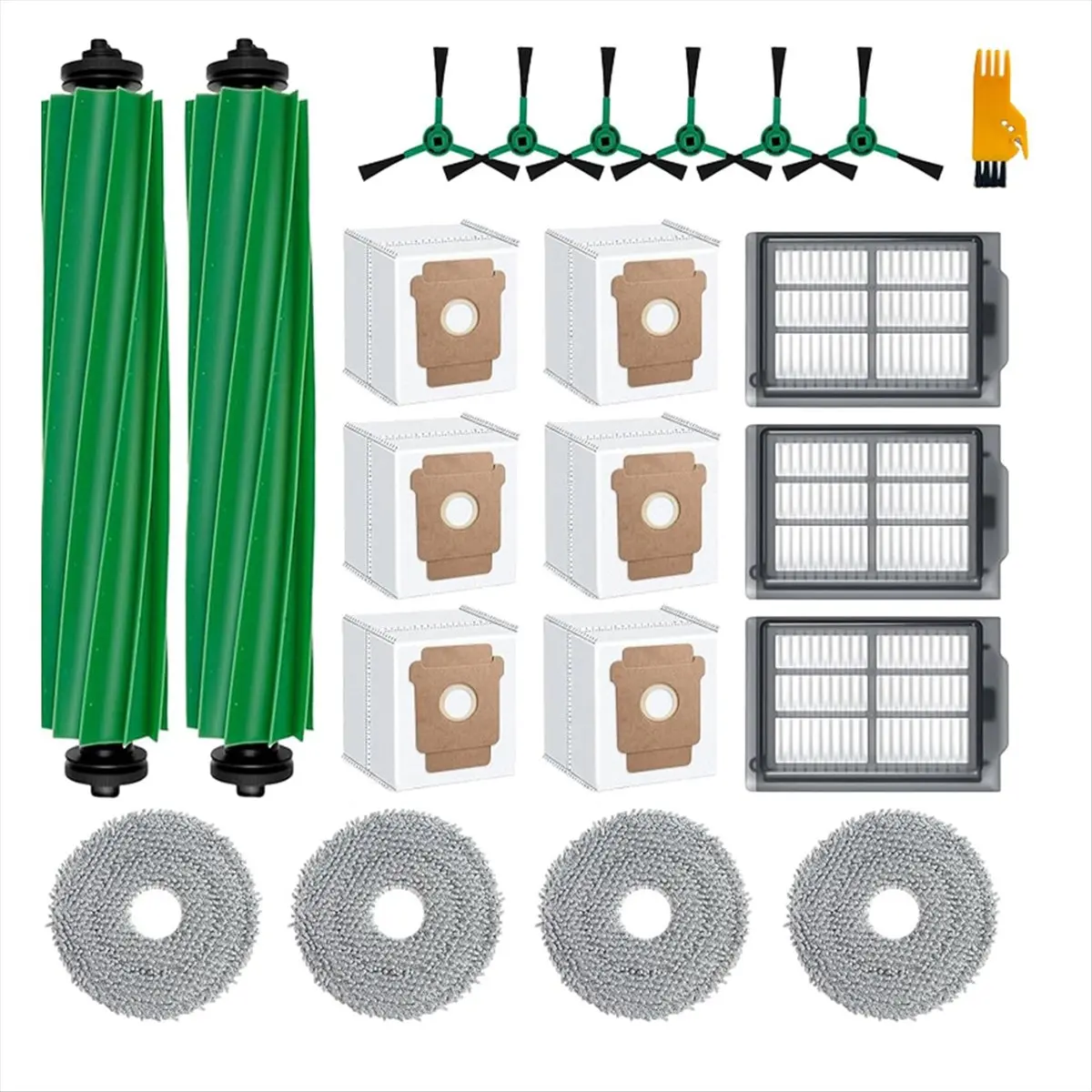 A03V 22 Pcs for IRobot Roomba Plus 505/405 Combo Sweeping Machine Accessories Main Side Brush Mop Filter Dust Bags