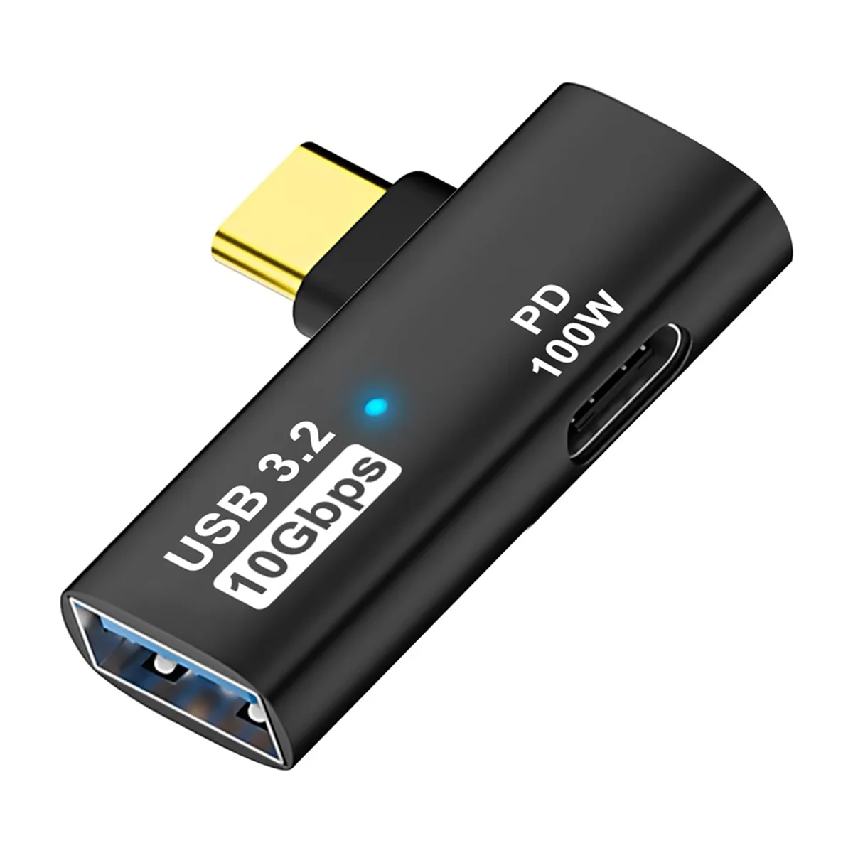 USB C-USB 3.2アダプター,100W充電ポート,Thunderbolt 4, 3 otgコンバーター,チームデッキ,黒,2 in 1