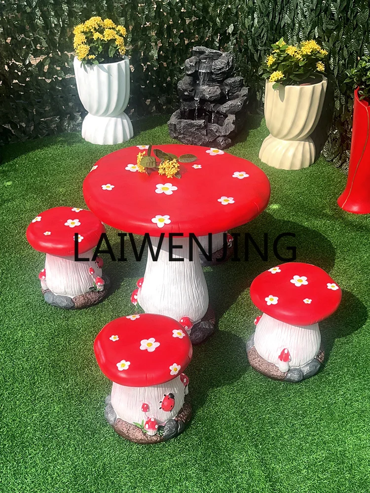 Outdoor Desk-Chair Courtyard Outdoor Shopping Mall Amusement Park Cartoon Mushroom Table Stool