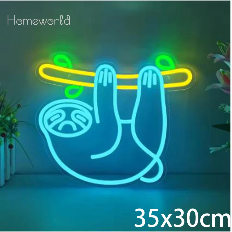 Sloth LED Neon Light sign  USB switch for Boys Girls bedroom living room game room party wall decoration birthday gifts children