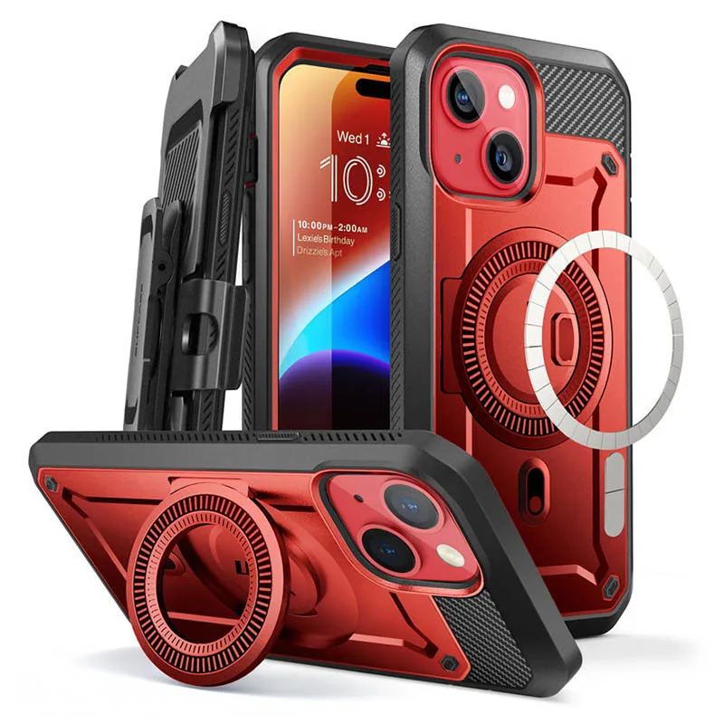 SUPCASE for iPhone 15/14/13 Case 6.1 inch 2023 UB Pro Mag Full Body Rugged Case Cover with Built-in Screen Protector