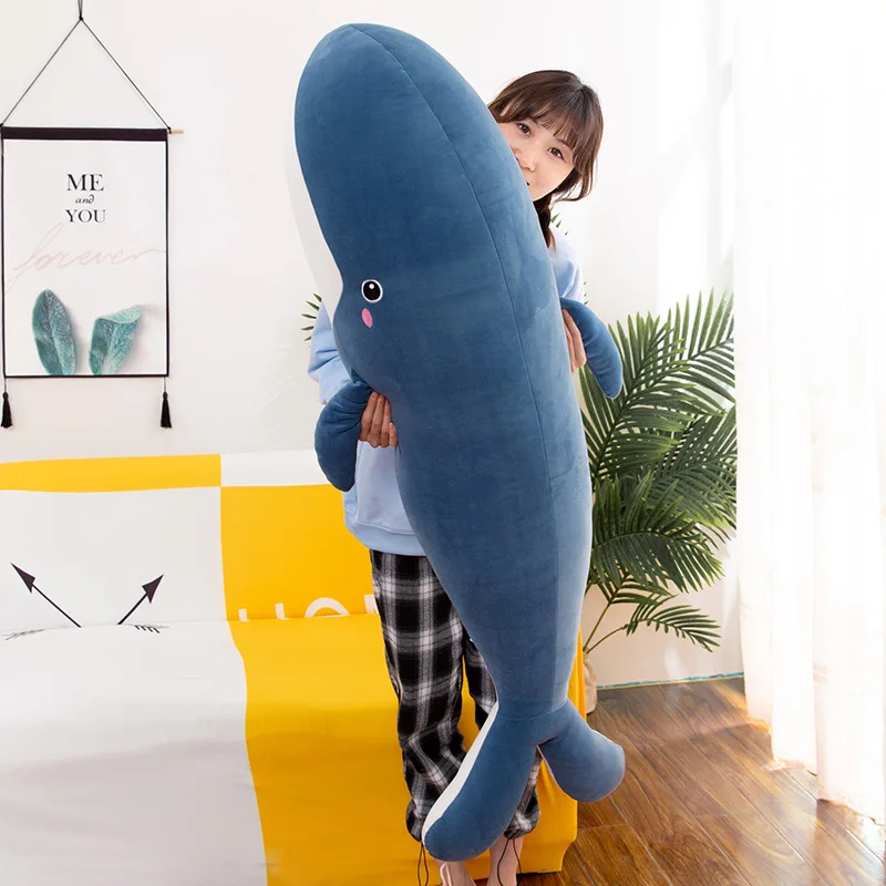 Kawaii Giant Whale Plush Stuffed Animal Doll Śliczna miękka poduszka Duża super miękka lalka Dekoracja pokoju Prezent urodzinowy Zabawki