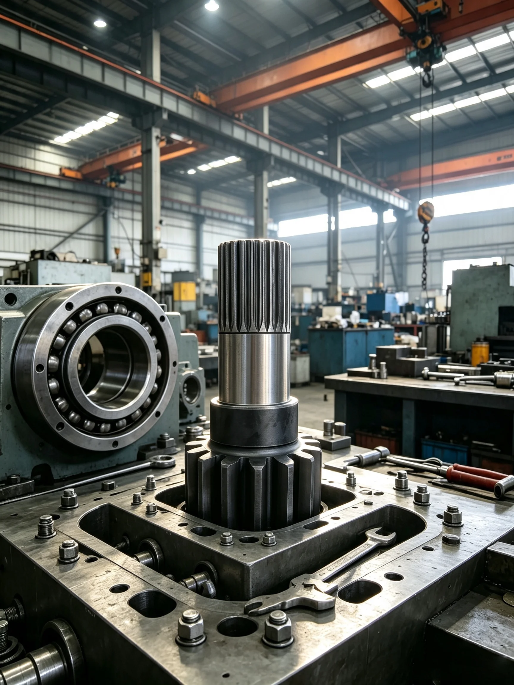 High Hardness Vertical Drive Shaft Spline Gear Shaft Rotary Drilling Rig Transmission Component