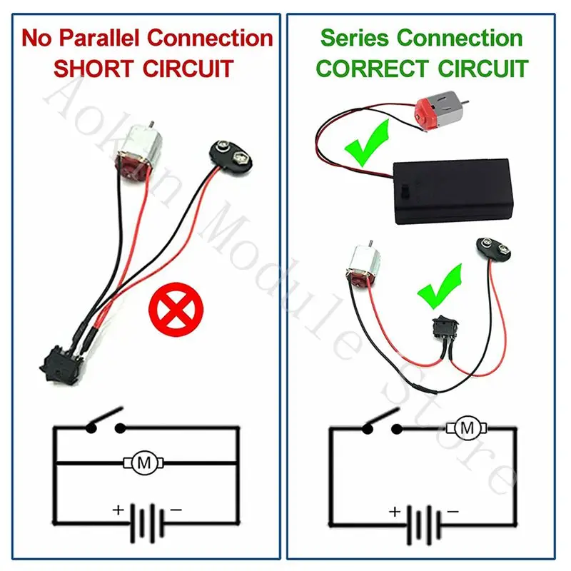 10 Set Mini DC Motor Kit 3V Electric Motors High Speed Torque Engine AA Battery Holder Case Box Switch Mounting Bracket Toy Car