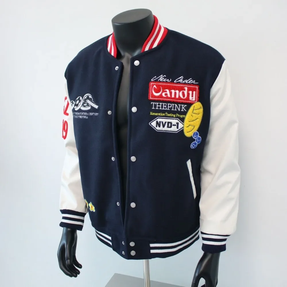 Spring and Autumn Vandy Akira Capsule Letter Splicing Color Baseball Jacket Vibe Style Men's and Women's Same Warm