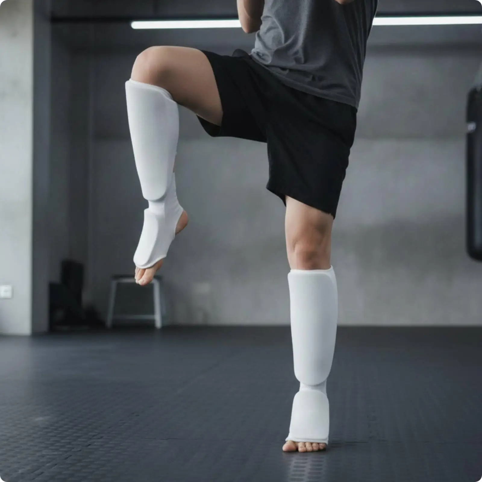 Protective Leg Guards Shin and Foot Coverage Knitted Cotton Sponge EVA Padding for Boxing Taekwondo Workouts