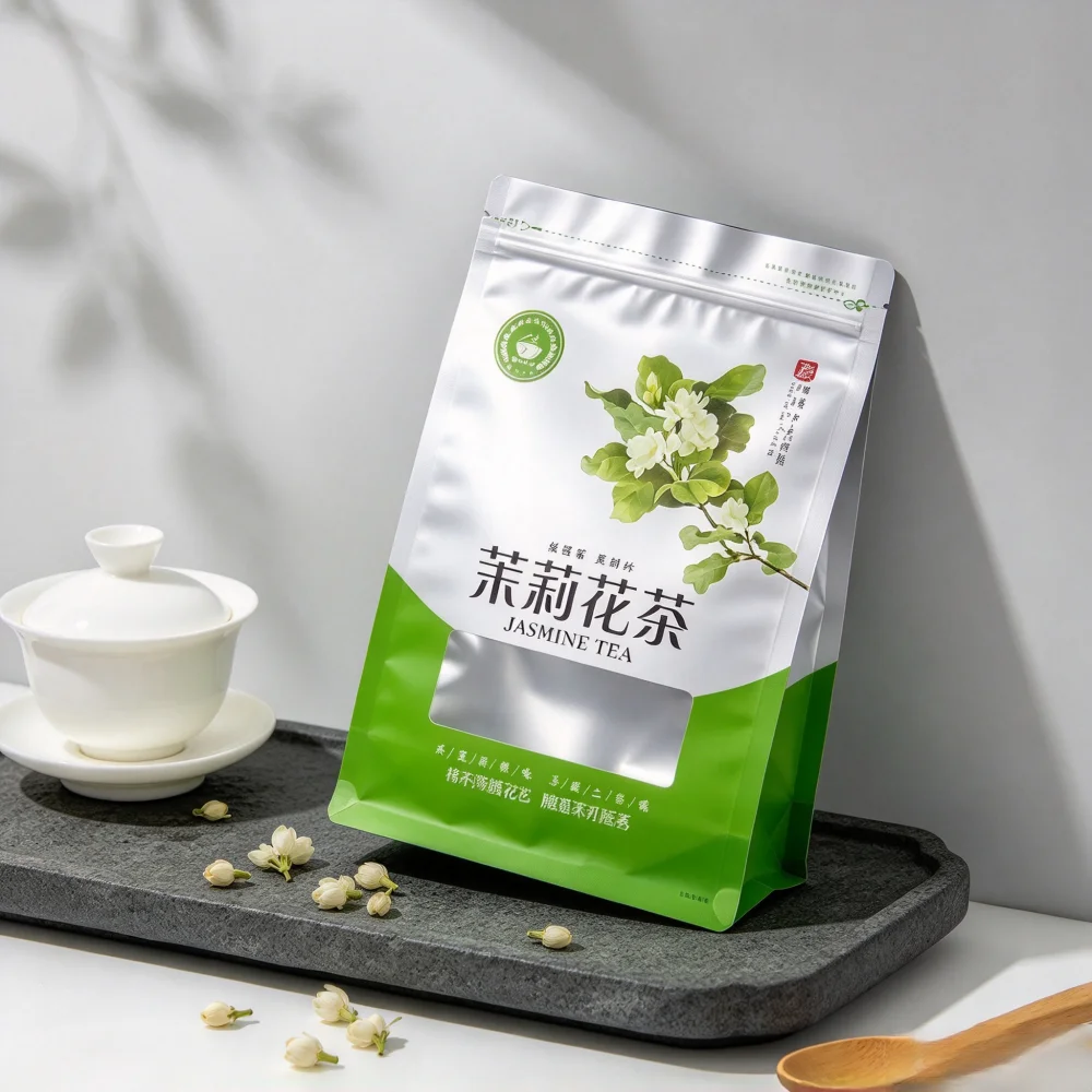 Delicious Origin Jasmine Flower Green Oolong Tea Set Bag Classic China Style Aluminum Foil Bag 250g/500g Self Sealing Zipper Bag