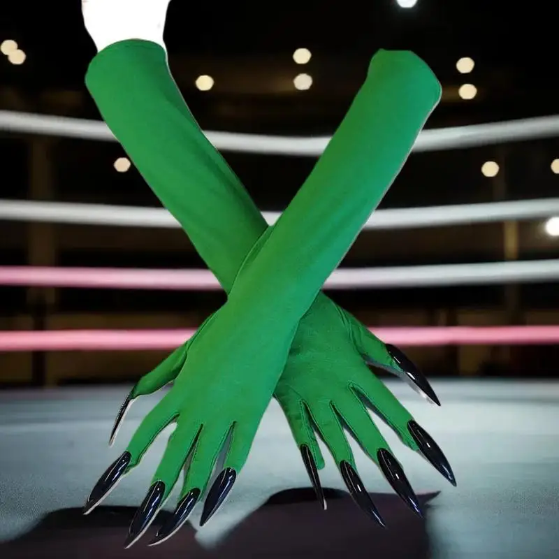 43CM Guanti elastici per unghie lunghe con artiglio spaventoso da donna Guanti con artigli fantasma del diavolo di Halloween Costume da spettacolo cosplay per feste