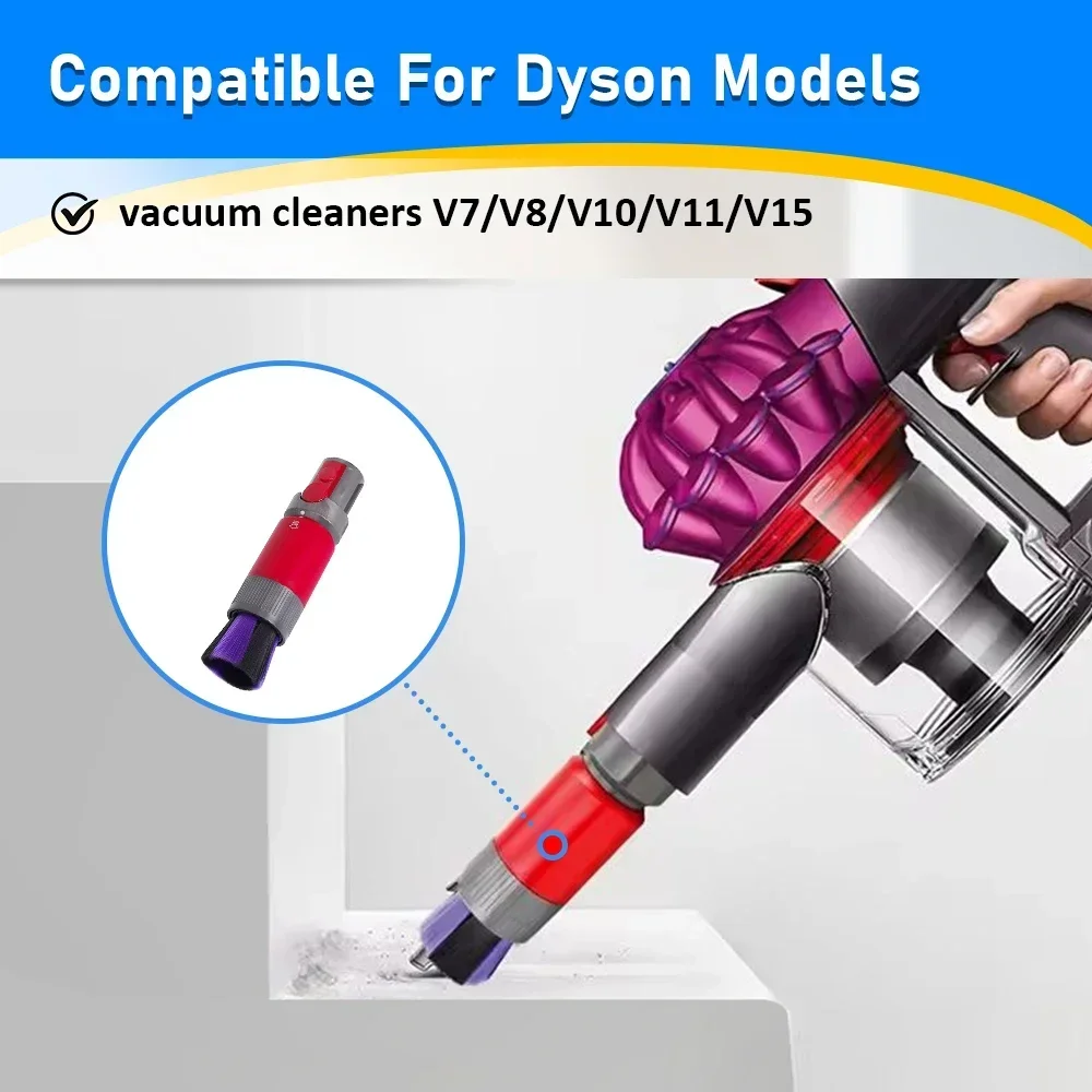 Traceless Soft Brush Head For Dyson V7 V8 V10 V11 V12 V15 Flexible Extension Hose Cordless Vacuum Scratch-free Dusting Brush