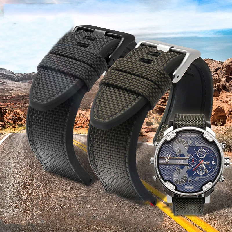

Watch strap For Panerai PAM01389 Silicone bottom watch strap Diver PAM00894 774 waterproof nylon watch strap 24mm 26mm 28mm