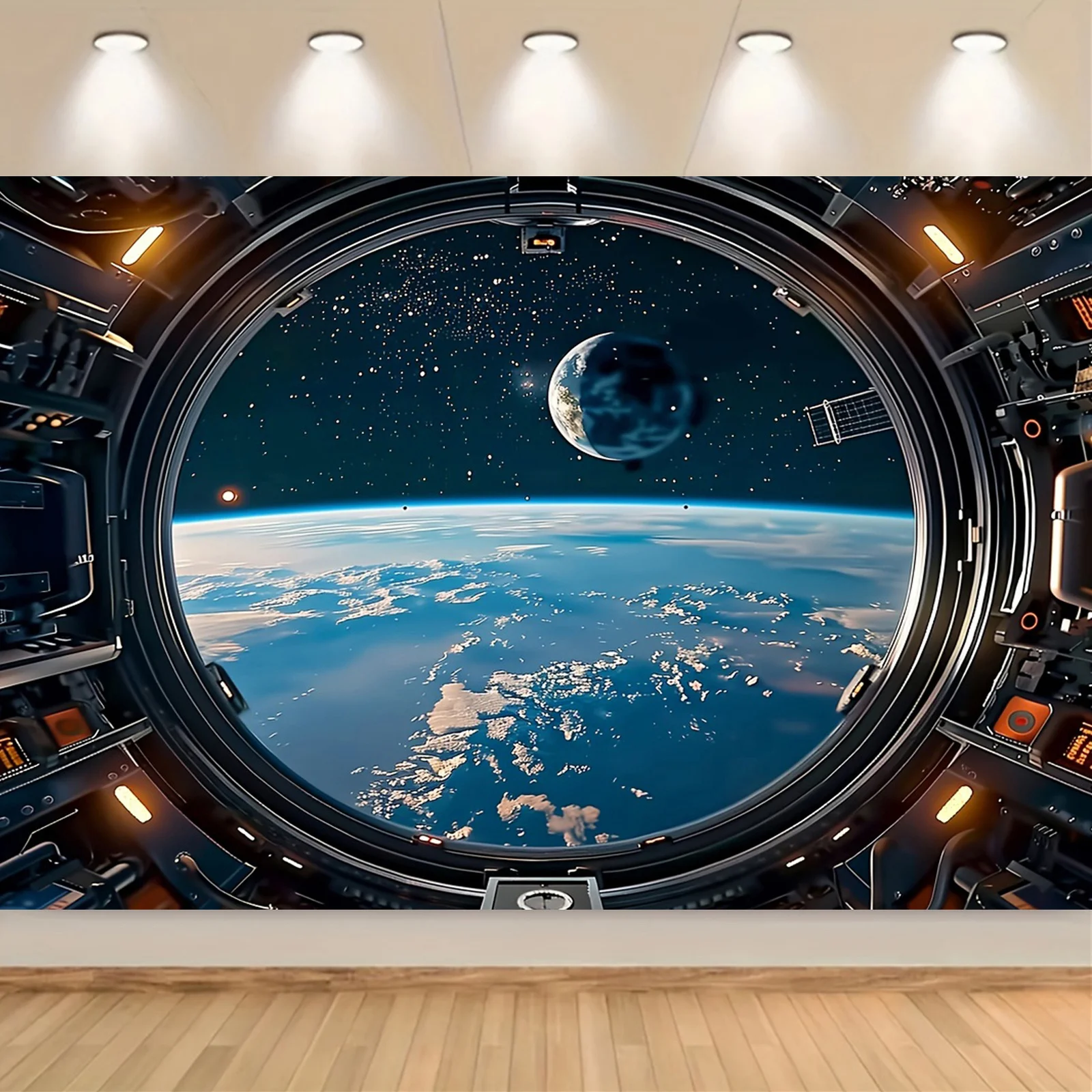 Science-Fiction-Weltraumplaneten-Hintergrundtuch – geeignet für Wohnzimmer, Schlafzimmer, Bürodekoration und Partys