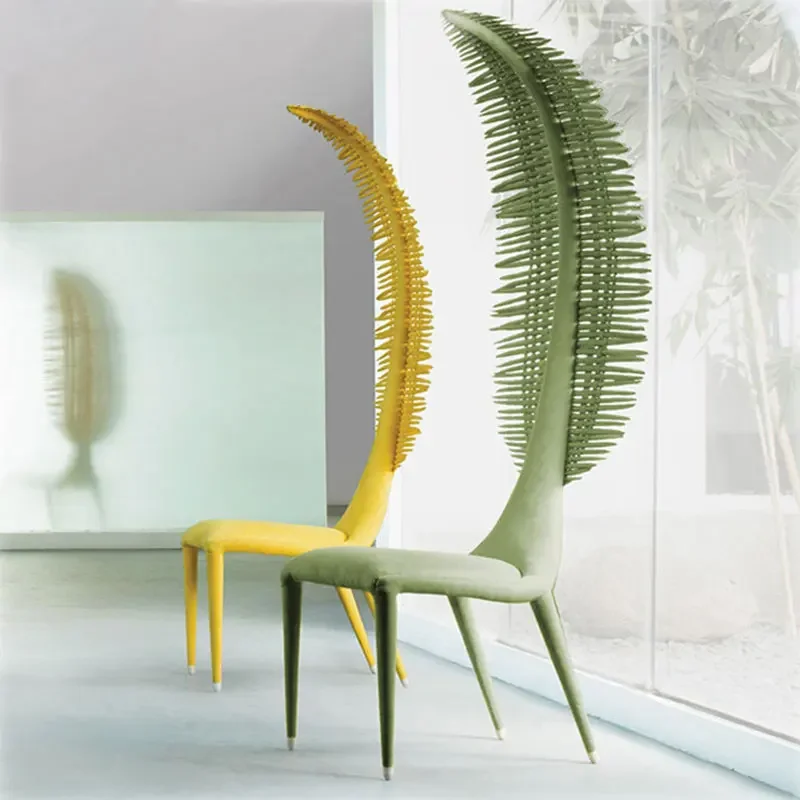 

Fan-Shaped Creative Personality High Back Lounge Chair Banana Feather Shape Shaped Art Chair