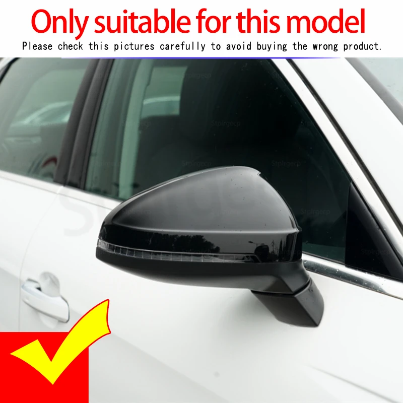 Pair ABT-Style A4 Car Side Rearview Mirror Cover Cap For Audi A4 S4 RS4 B9 A5 S5 RS5 2017-2022 Replacement rearview mirror cap