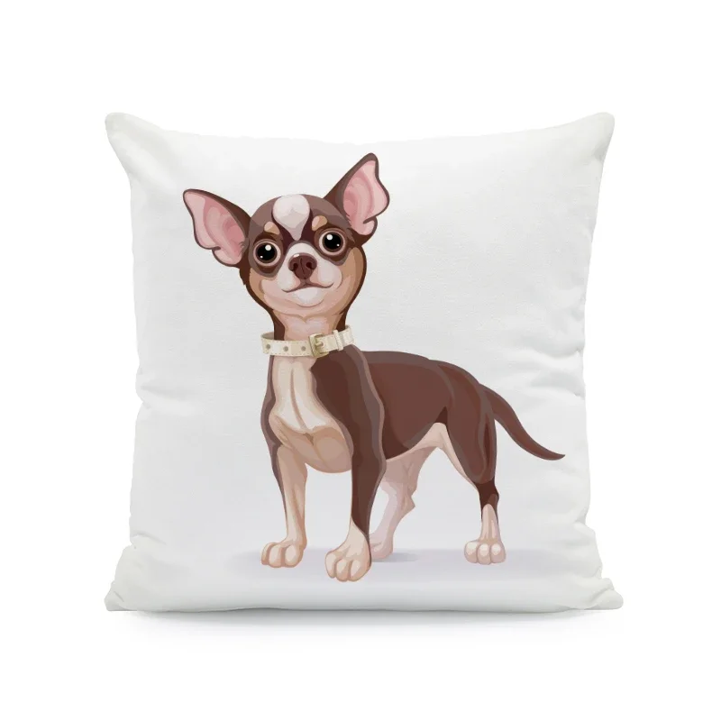 Cushion Cover Chihuahua Dog Footprint Pillowcase Bedroom Living Room Sofa Children Pillowcase