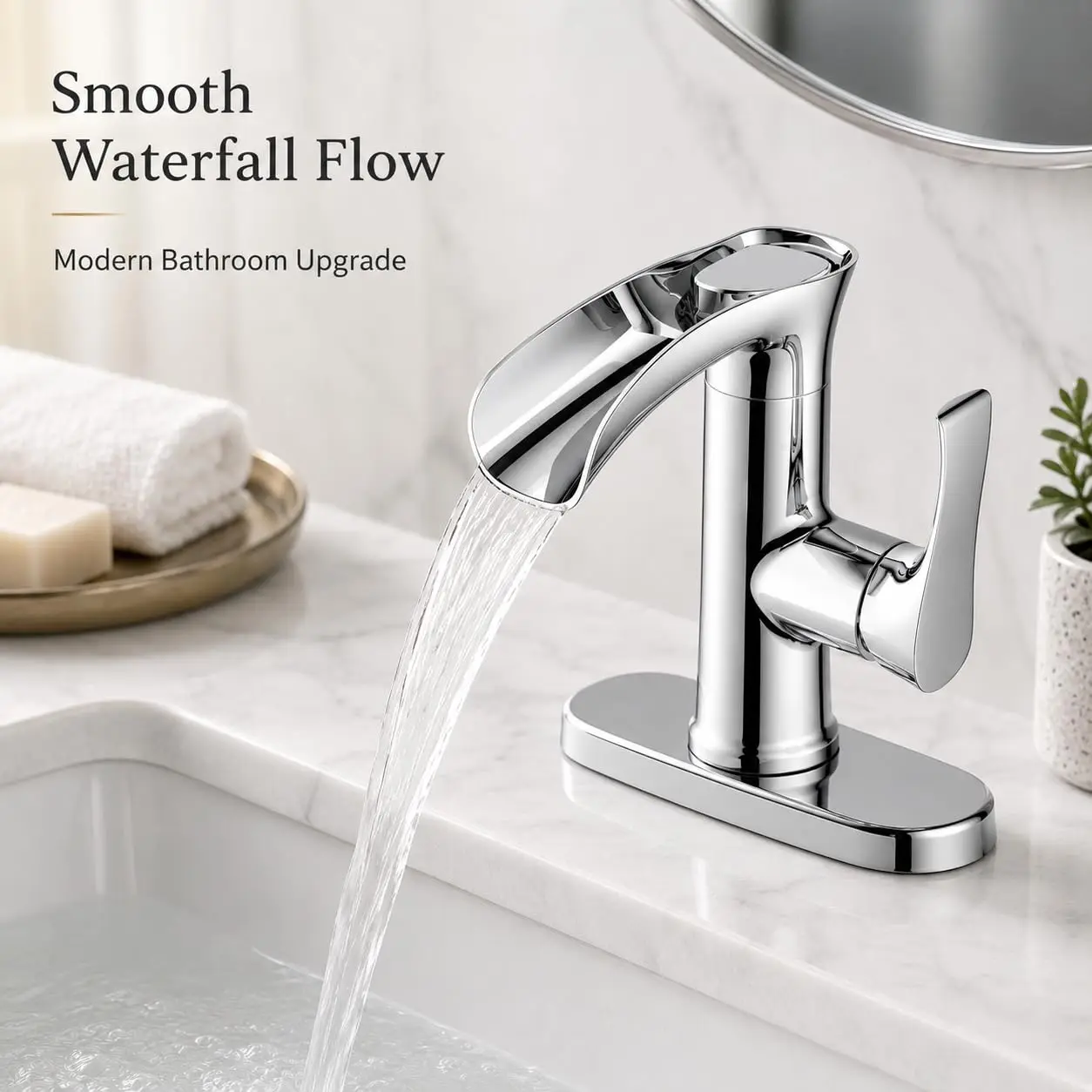 HiMISS Modern Waterfall Bathroom Faucet image 4