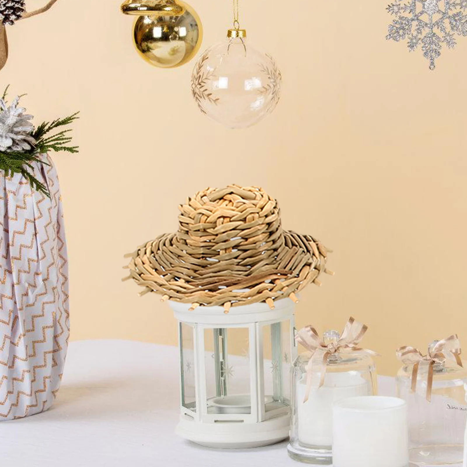 5Pcs Mini Woven Straw Hats Small Sombrero Craft Hats for Gift Desktop Decor Photo Props Mini Straw Hat Small Sombrero Hat