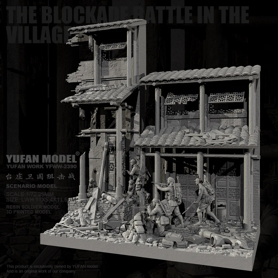 YUFAN MODEL 1/72 Resin model kit, white mold self assembling and coloring (complete set)  YFWW-2390/3D