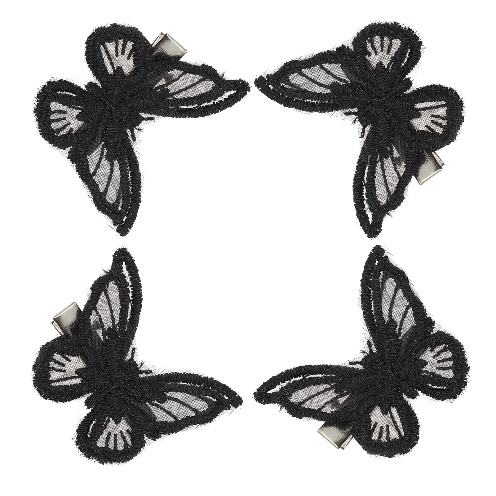 9 Pairs Hairpin Embroidery Barrettes Butterfly Hairpins Bows for Lace Girl Clip Accessories Knot