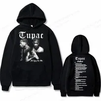 Tupac 2pac Sudadera con capucha gráfica ropa de hombre moda de gran tamaño Hip Hop cómoda Otoño Invierno sudadera masculina Casual sudaderas con capucha de lana